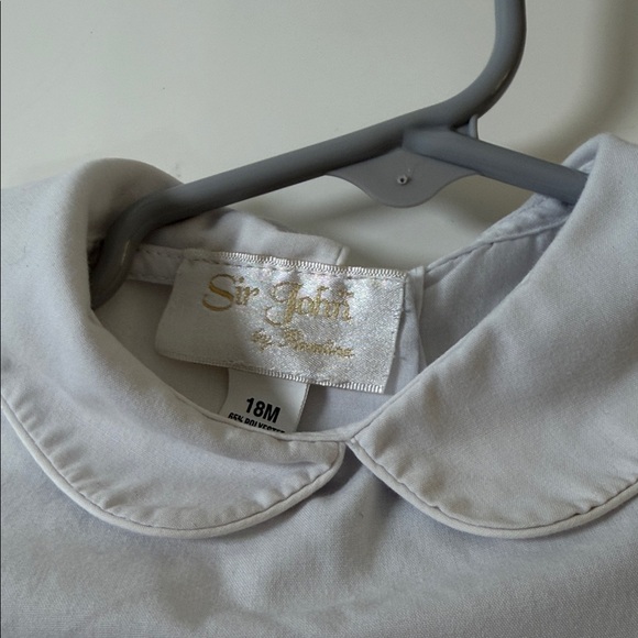 Classic White Peter Pan Collar Short Sleeve Top for Kids - Picture 6 of 7